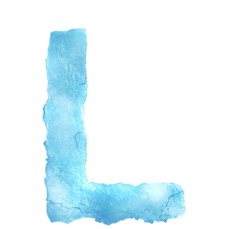 Ice Letter isolated on white backgroundの写真素材
