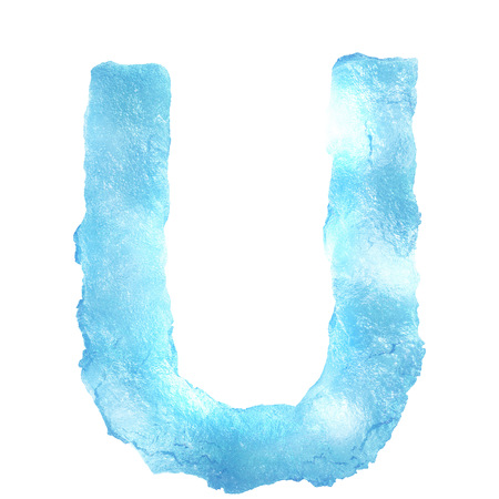 Ice Letter isolated on white backgroundの写真素材
