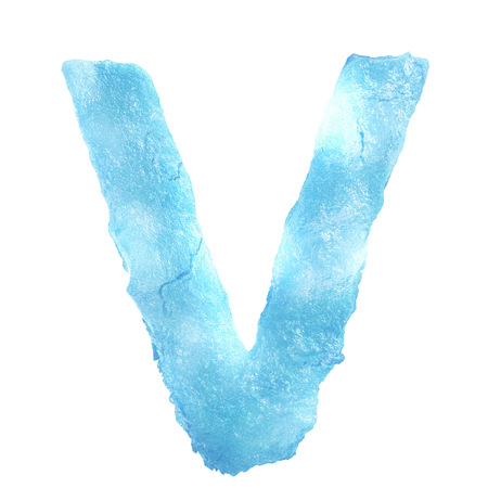 Ice Letter isolated on white backgroundの写真素材