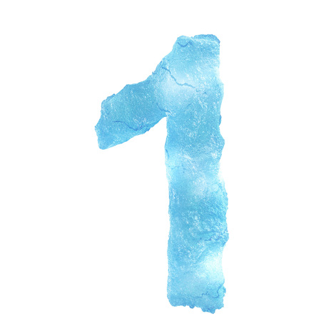 Ice Letter isolated on white backgroundの写真素材