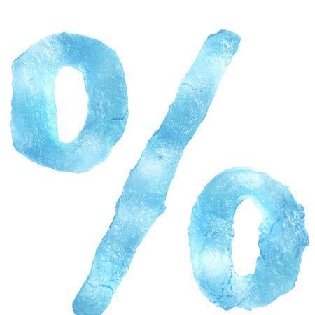 Ice Letter isolated on white backgroundの写真素材