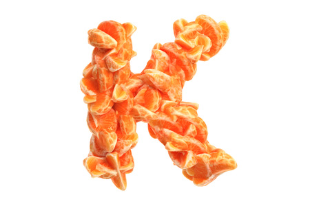 Mandarin letter on white background, high quality 3d renderの写真素材