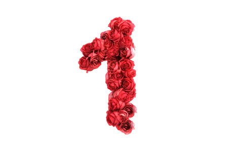 Red roses symbol, isolated on white background.の写真素材