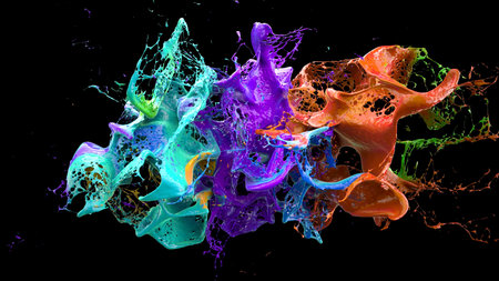 Alcohol explosion on black 3d illustration
