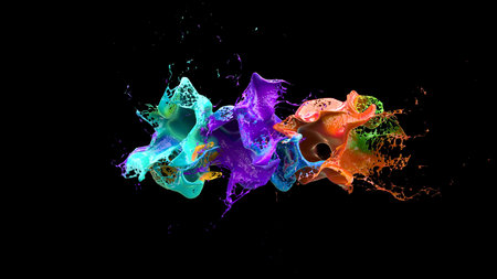 Alcohol explosion on black 3d illustration