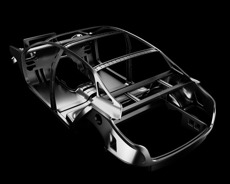 Car Frame Isolated. 3d illustrationの写真素材