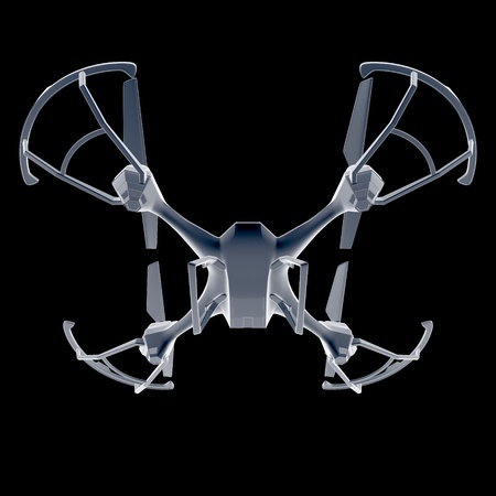 Drone quadrocopter. New tool for aerial photo and video. 3d illustrationの写真素材