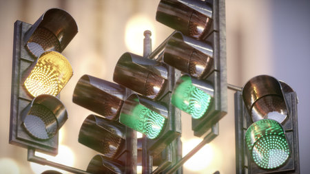 Traffic light in the city