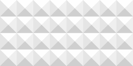 Seamless abstract minimal white pyramid cubes background texture. Elegant modern geometric squares wallpaper pattern. subtle light grey technology backdrop design. 3d renderingの写真素材