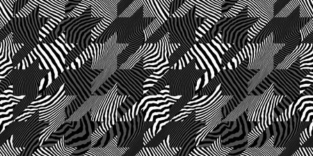 Seamless tiger stripe or zebra skin houndstooth or dogtooth contemporary patchwork fashion pattern....