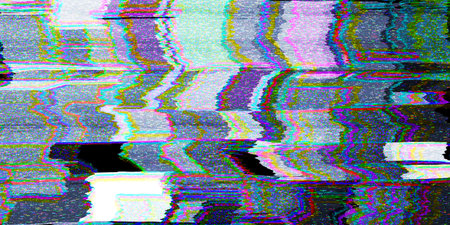 Digital pixel glitch abstract error background overlay. Distorted broken CRT television or video...
