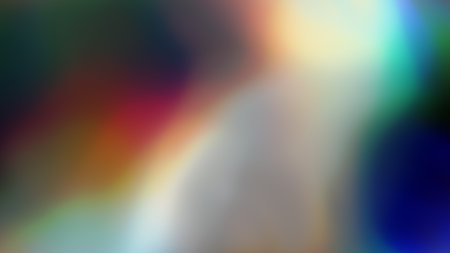 Light leaks and lens flare gradient blur background texture. Abstract 8k 16:9 holographic multicolor...