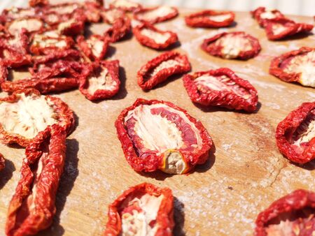 Sun dried tomatoes differen shapesの写真素材
