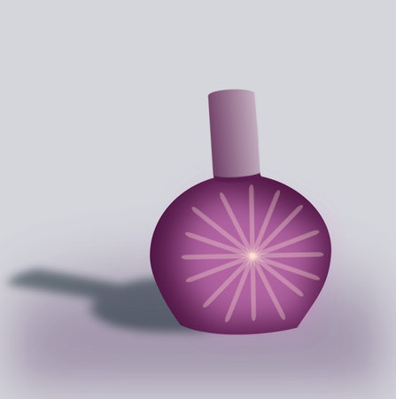A purple bottle of perfume の写真素材