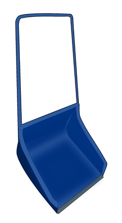 Illustration of a   blue snow shovel over   a white background.の写真素材