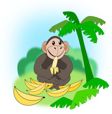 Monkey Eat The Bananaの写真 イラスト素材一覧 3 117件 ストックフォトのamanaimages Plus