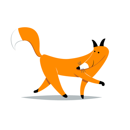 Cute fox in modern simple flat style.のイラスト素材