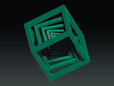 Green cubeのイラスト素材
