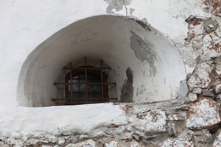 Window with  iron barsの写真素材