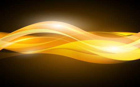 Abstract orange waves - data stream concept. Vector. Clip-artのイラスト素材