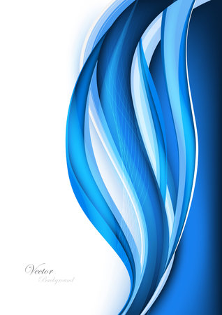 Abstract blue waves - data stream concept. Vector. Clip-artのイラスト素材
