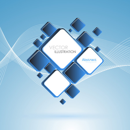 Abstract blue square background. Vector Illustration. Clip-artのイラスト素材