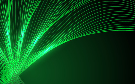 Abstract green waves - data stream concept. Vector. Clip-artのイラスト素材