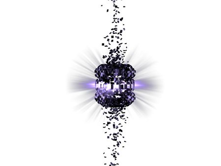 Exploding purple light on whiteの写真素材