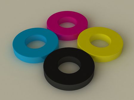 Objects in the CMYK colorsの写真素材