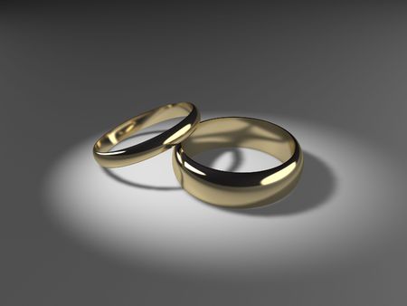 His and Hers Wedding Bandsの写真素材