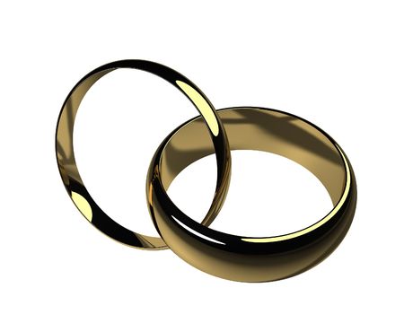 His and Hers Wedding Bands - Isolatedの写真素材