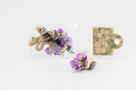 A small bouquet of dried flowersの写真素材