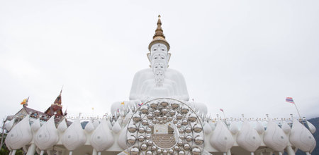 Buddha sculpture in Thai templeの写真素材