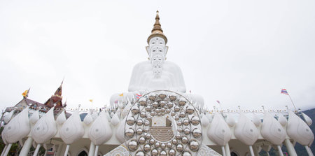 Buddha sculpture in Thai templeの写真素材