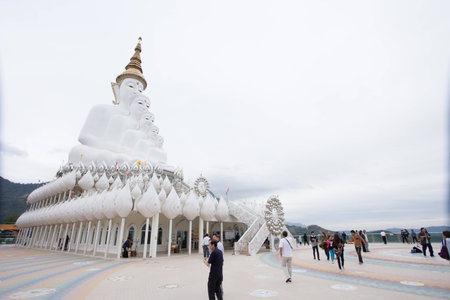 Buddha sculpture in Thai templeの写真素材