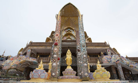 Buddha sculpture in Thai templeの写真素材