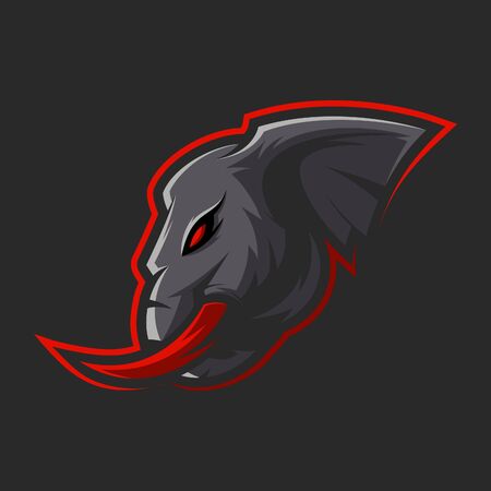 ANGRY MAMMOTH ELEPHANT MASCOT ILLUSTRATION GAMING VECTORのイラスト素材