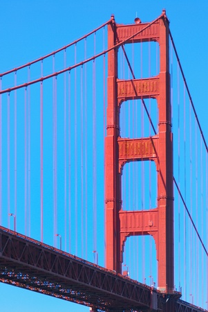 Zoom Golden Gate Bridge from Fort Point, San Franciscoの写真素材