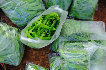 Plastic Bag With Peas background