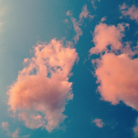 Retro style cloud skyの写真素材