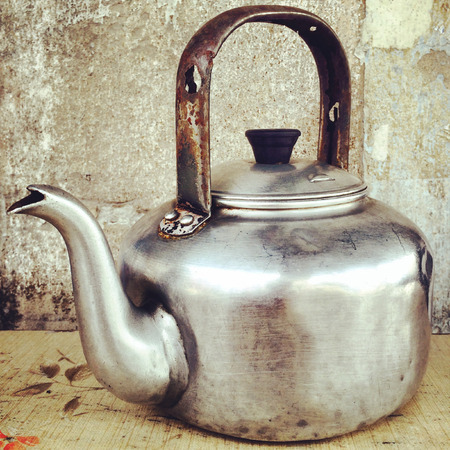 old style tea potの写真素材
