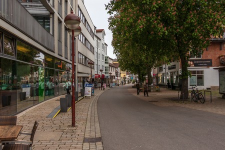 Sindelfingen, Baden Wurttemberg/Germany - May 11, 2019: Street Scenario of Central District Road, Untere Vorstadt.のeditorial素材