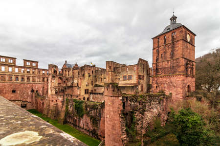 Building Ruprechtbau of Heidelberg Castle, ger. Schloss Heidelberg in Heidelberg, Baden-Wuerttemberg, Germany. Europeのeditorial素材