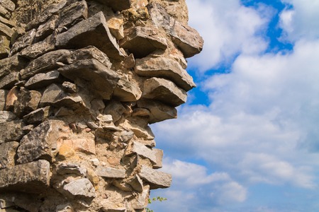 Stone Wall: This stone wall is in Discovery Park - Seattle, Washington.の写真素材