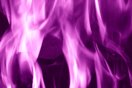 Fire on a black background, background for placing textの写真素材