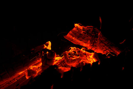 burnt firewood close up, background image, for placing text