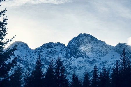 Alpine Alps mountain landscape, top of Europe Switzerlandの写真素材