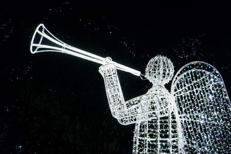Christmas celebration in the old town of Prague. Angelの写真素材