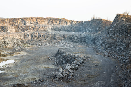 granite quarry, stone mining in an old quarry