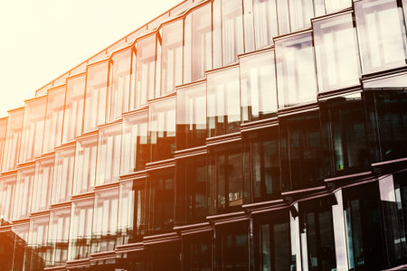 Business center, black glass texture, modern office buildings